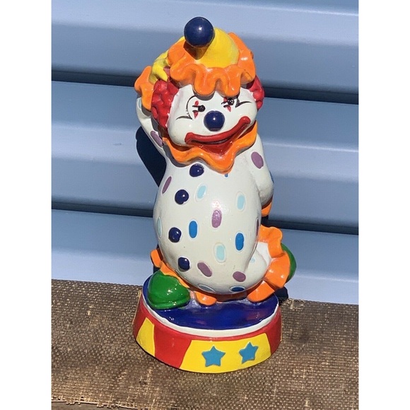 Vintage Clown Piggy Bank Collectible Colorful Display Decor Strange GRUNGE - Picture 8 of 11